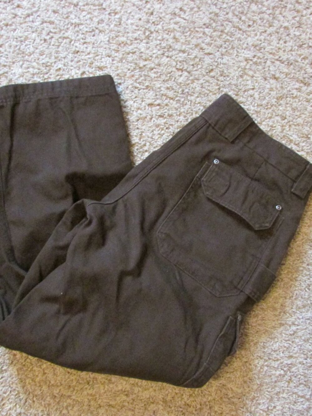 Duluth Trading 36X30 Dark Brown Heavy Fire Hose Canvas Cargo Pants Cotton EUC